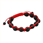 10mm Matte Black Onyx Beads and Red String 12 Bead Shamballa Bracelet