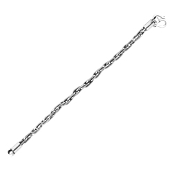 Sterling Silver Elongated Links Rope Chain Bracelet