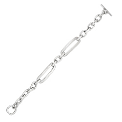 Sterling Silver Long Links Cable Chain Bracelet