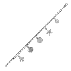 Sterling Silver Multi Charms Bracelet