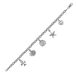 Sterling Silver Multi Charms Bracelet